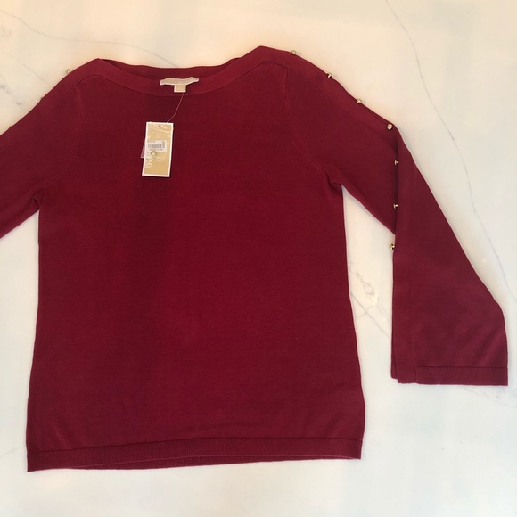 NWT Michael Kors Women's Maroon Sweater top - Picture 1 of 9
